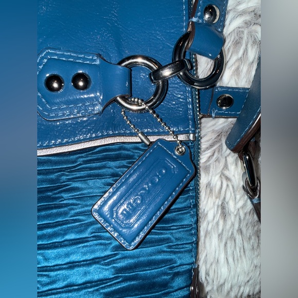 COACH Blue Ashley Sateen 2000s Rare 🔥Satchel - Picture 6 of 13